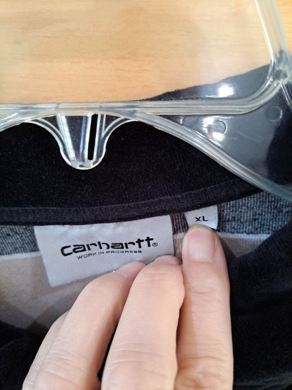 Carhartt WIP Striped Rugby Polo Black Tan Collar Men's XL Velour Long Sleeve - Picture 4 of 12
